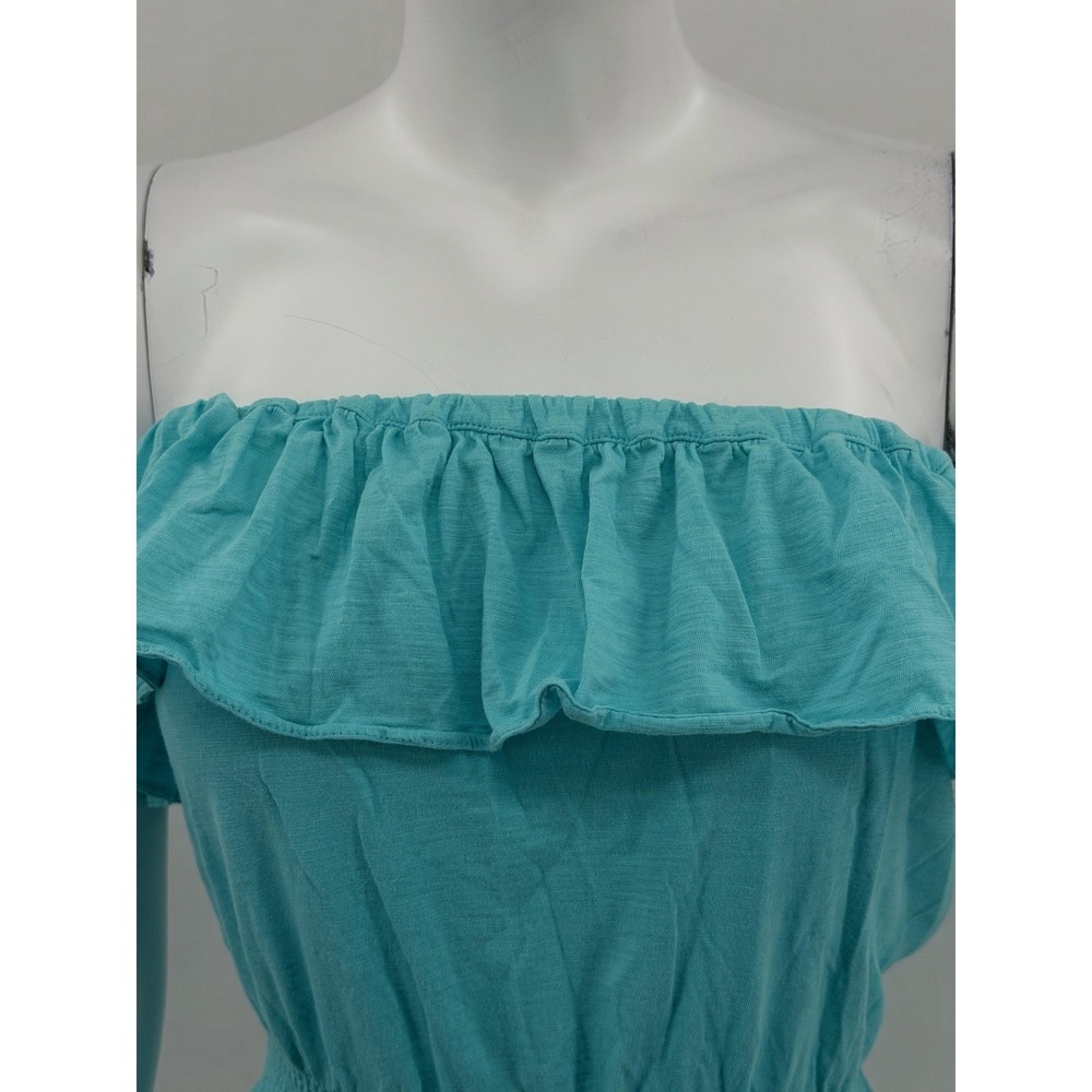 Lilly Pulitzer Dress Women XS Blue Strapless Ruffle Beach Summer Vacation Cotton - Picture 2 of 14